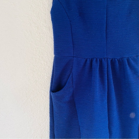 Anthropologie Maeve Ridged Ruffles Dress in Royal Blue - Picture 7 of 11